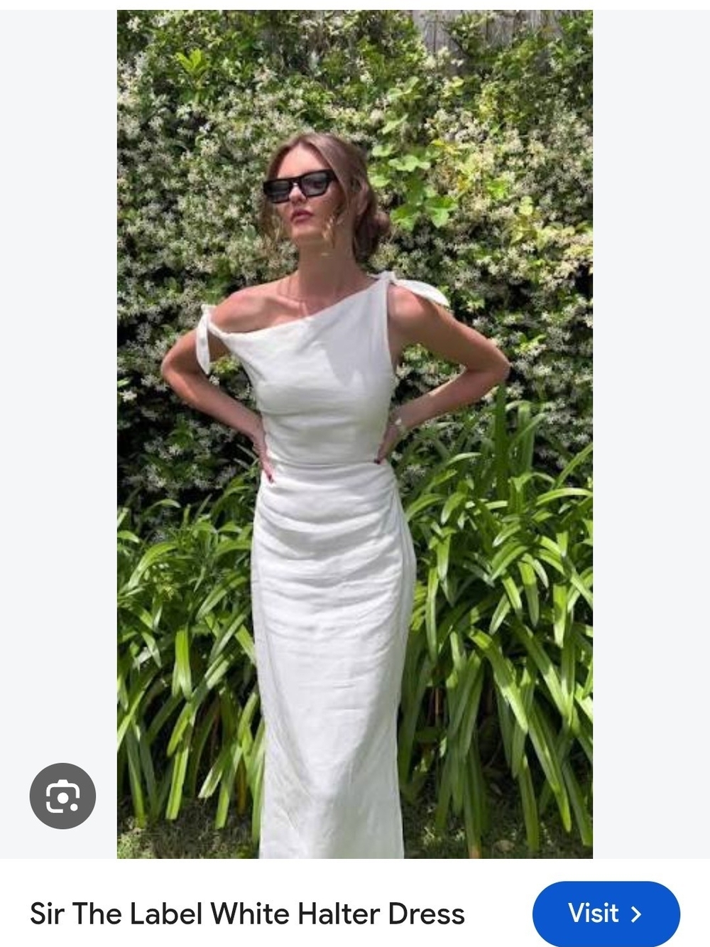 SIR the label White Linen One-Shoulder Tie Detail Dress